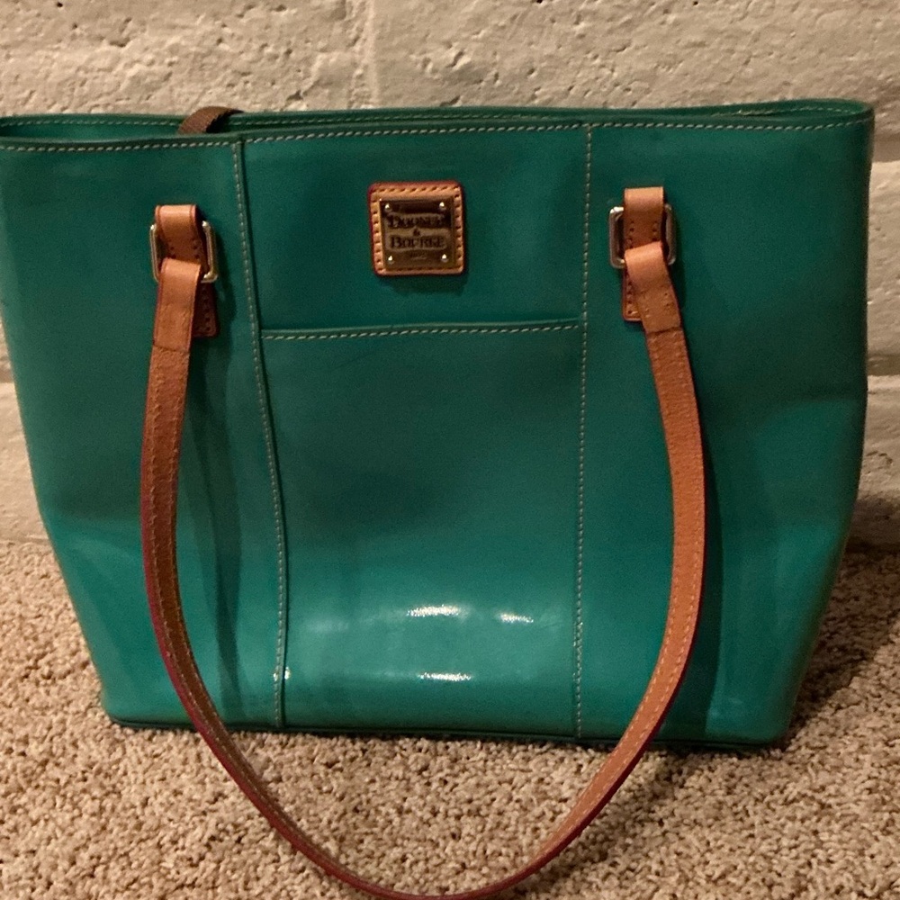 Dooney & Bourke Teal Leather Tote Bag